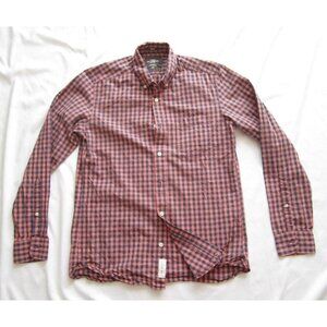Men's‎ Logg Fitted Plaid Button Cotton Long Sleeve Shirt Sz S (MT625)